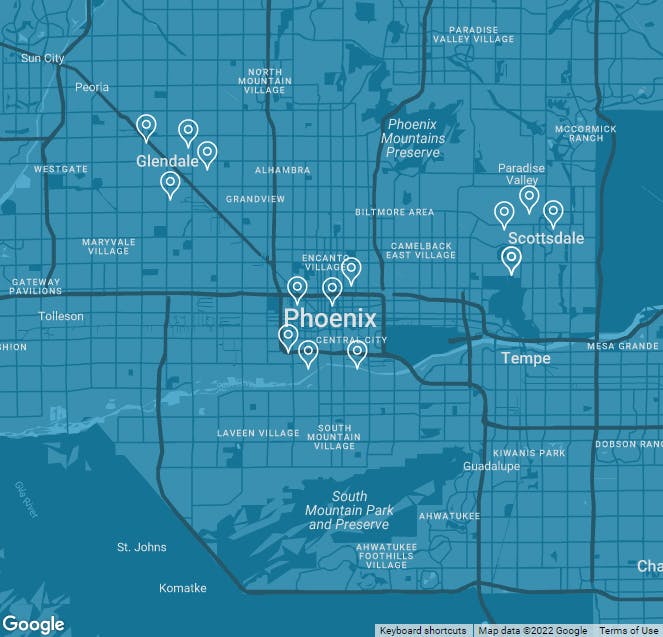 Google map of Phoenix